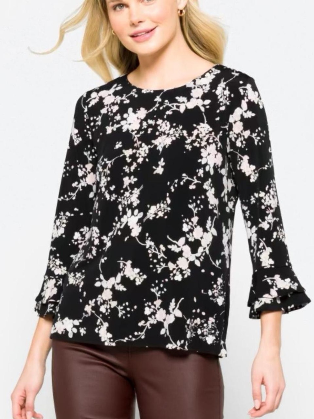 Karl Lagerfeld Paris Yessie Trumpet Sleeve Blouse